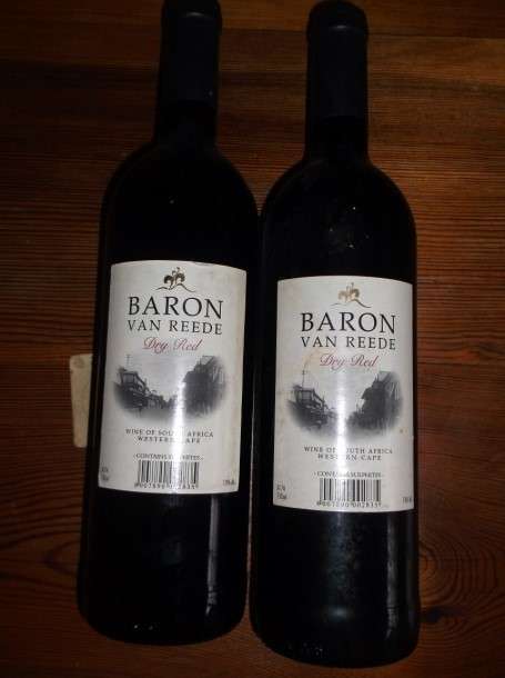 WINE: 2 X BARON VAN REEDE DRY RED ( BOUGHT IN 2004 AND PRESERVED SINCE )